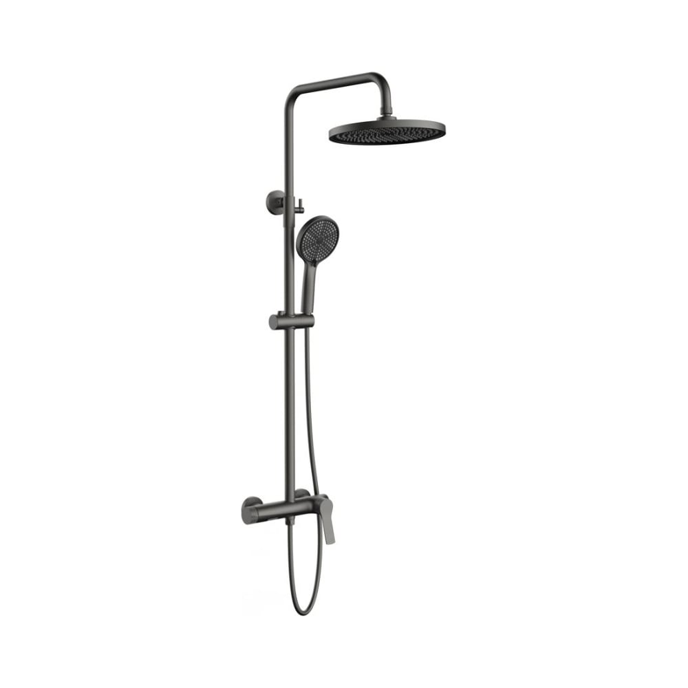 Изображение товара Душевая стойка VINCEA Arco с изливом, вороненая сталь VSFS-4AR1GM