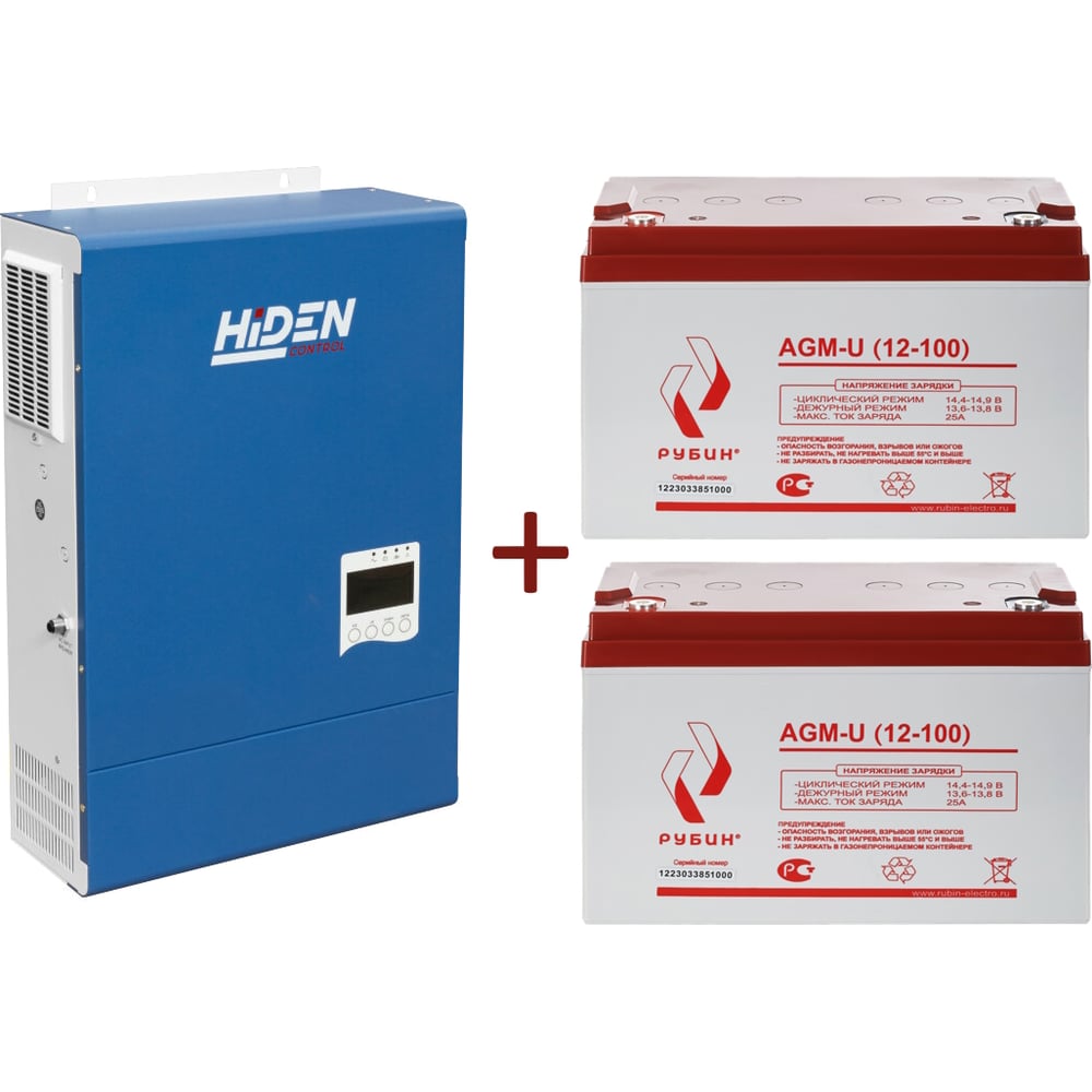 Изображение товара Источник бесперебойного питания Рубин HS35-3624PRO с АКБ 12V 100Ah и MPPT контроллером