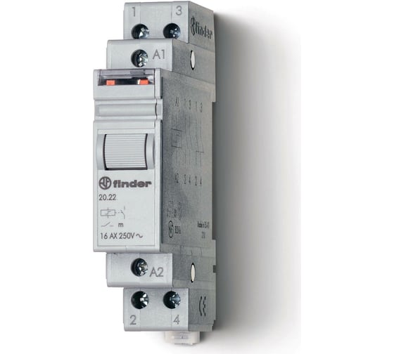 Изображение товара Модульное импульсное реле; 2НО контакта 16А ; 230В AC; Finder 202282300000