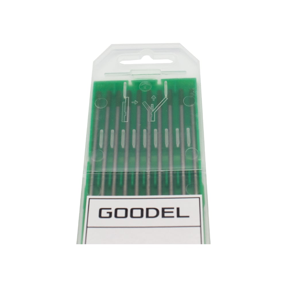 Изображение товара Электроды вольфрамовые GOODEL WP 1.6х175 зеленые, 10 шт