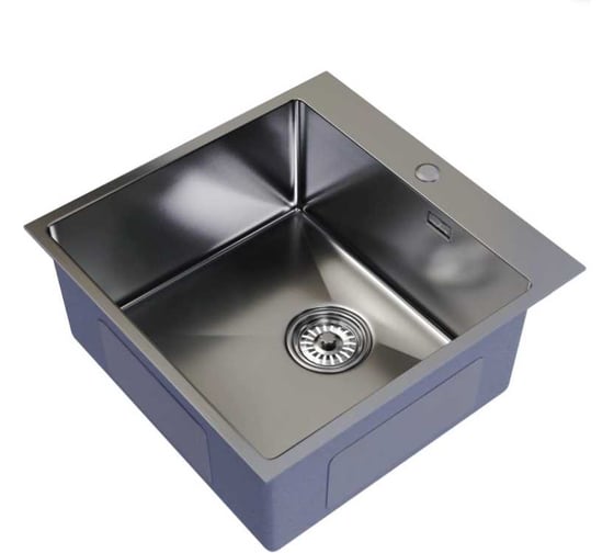 Изображение товара Мойка MIXLINE PRO настольный монтаж, 50x50 cм, 2.0 мм, выпуск 3 1/2, 20 см, с сифоном, сатин 556573