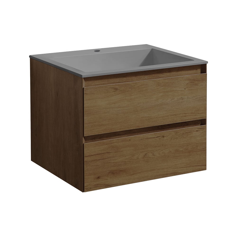 Изображение товара Подвесная база под раковину VINCEA Luka 600 с 2 ящиками soft-close коричневая