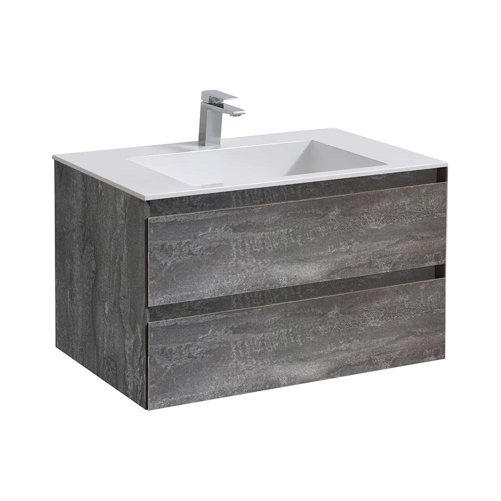 Изображение товара Подвесная база под раковину VINCEA Luka 800 с 2 ящиками серый G.Stone VMC-2L800GS