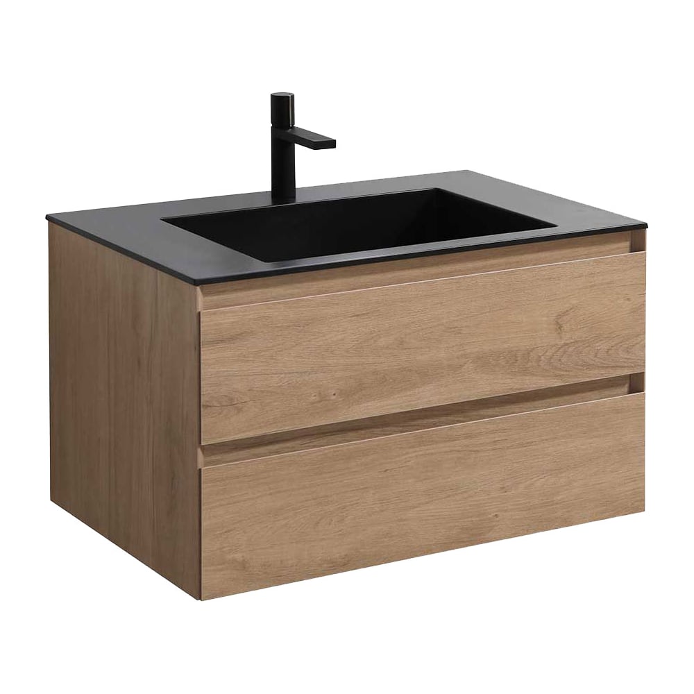 Изображение товара База под раковину VINCEA Luka 800 подвесная с 2 ящиками soft-close коричневый