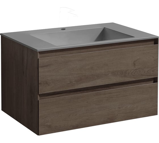 Изображение товара База под раковину VINCEA Luka 800 подвесная, 2 выкатных ящика soft-close, R.Oak VMC-2L800RO