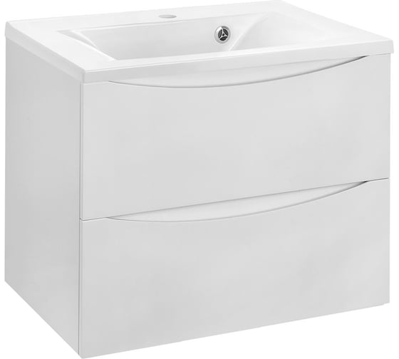 Изображение товара База под раковину VINCEA Mia 650 подвесная, 2 выкатных ящика soft close, G.White VMC-2MA650GW