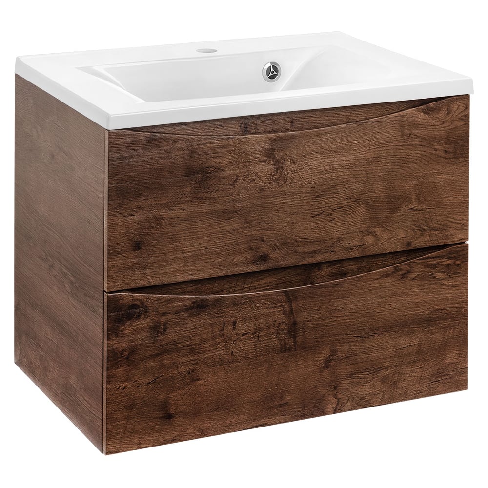 Изображение товара Подвесная база под раковину VINCEA Mia 650 с двумя ящиками цвет коричневый