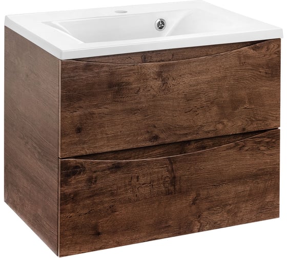 Изображение товара База под раковину VINCEA Mia 650 подвесная, 2 выкатных ящика soft close, R.Wood VMC-2MA650RW