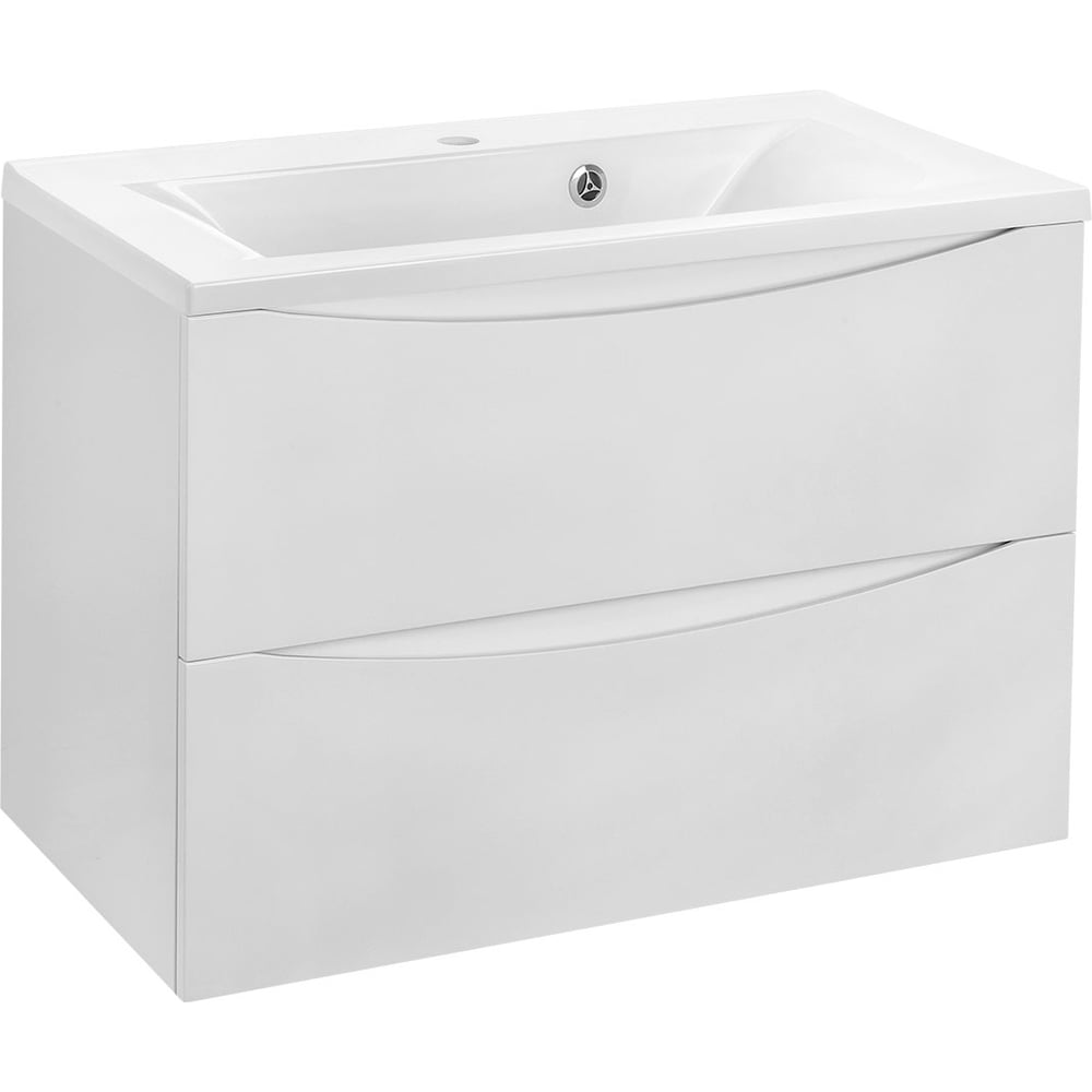 Изображение товара База под раковину VINCEA Mia 750 подвесная 2 ящика soft close белая современная серия Mia