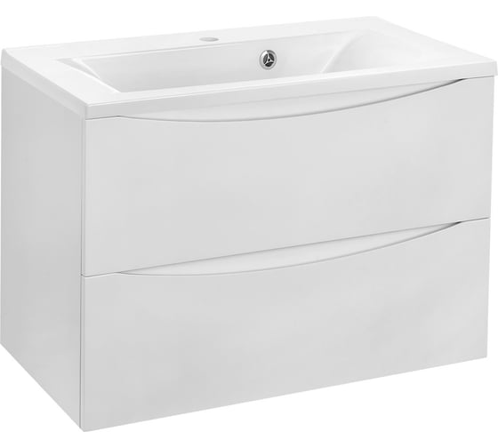 Изображение товара База под раковину VINCEA Mia 800 подвесная, 2 выкатных ящика soft close, G.White VMC-2MA800GW