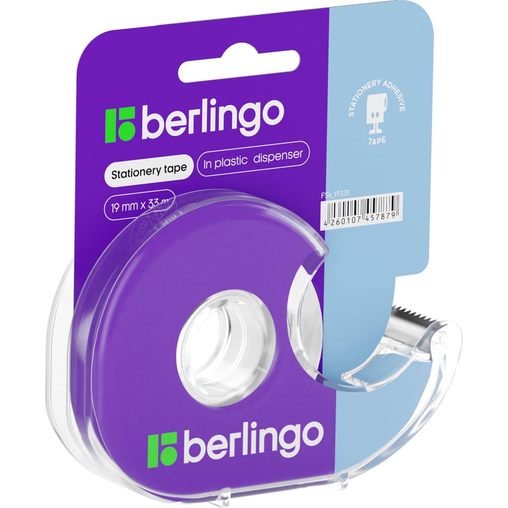 Изображение товара Набор клейкой ленты Berlingo, 12 шт., 19мм х 33м, прозрачная, в пластиковом диспенсере FSk_19331