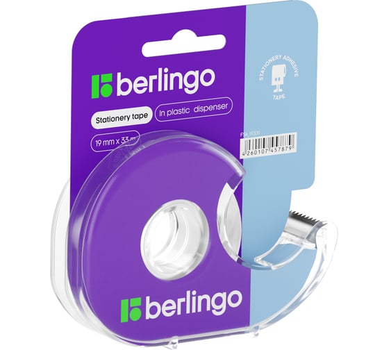 Изображение товара Набор клейкой ленты Berlingo, 12 шт., 19мм х 33м, прозрачная, в пластиковом диспенсере FSk_19331