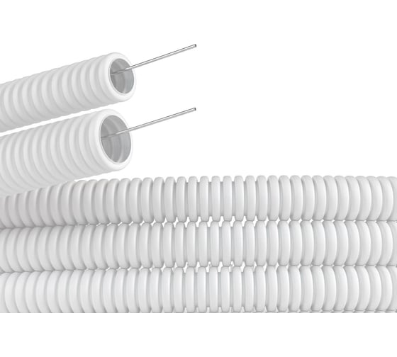 Изображение товара Труба ПЛЛ DKC гибкая гофрированная, не содержит галогенов, с протяжкой d25мм ПВ-0 бел. уп. 50м. 81825