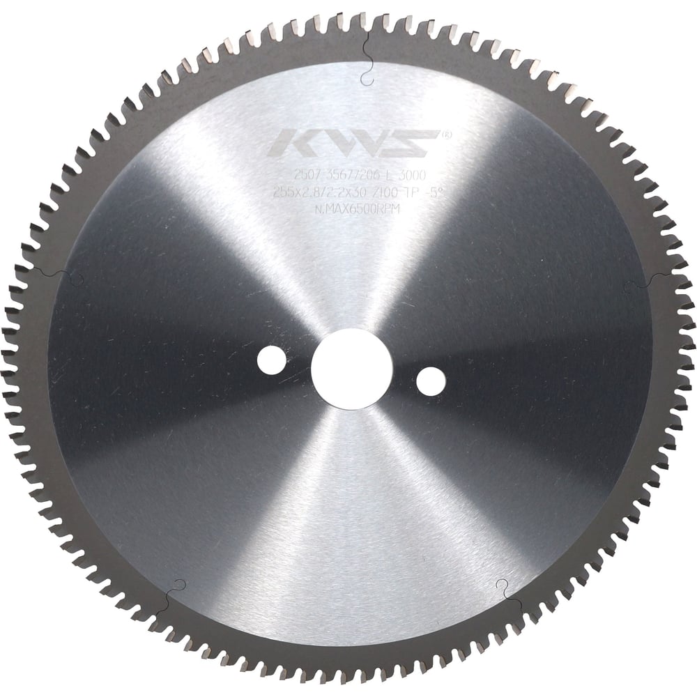 Изображение товара Диск пильный по алюминию 255мм 100T KWS для точной и чистой резки металлов