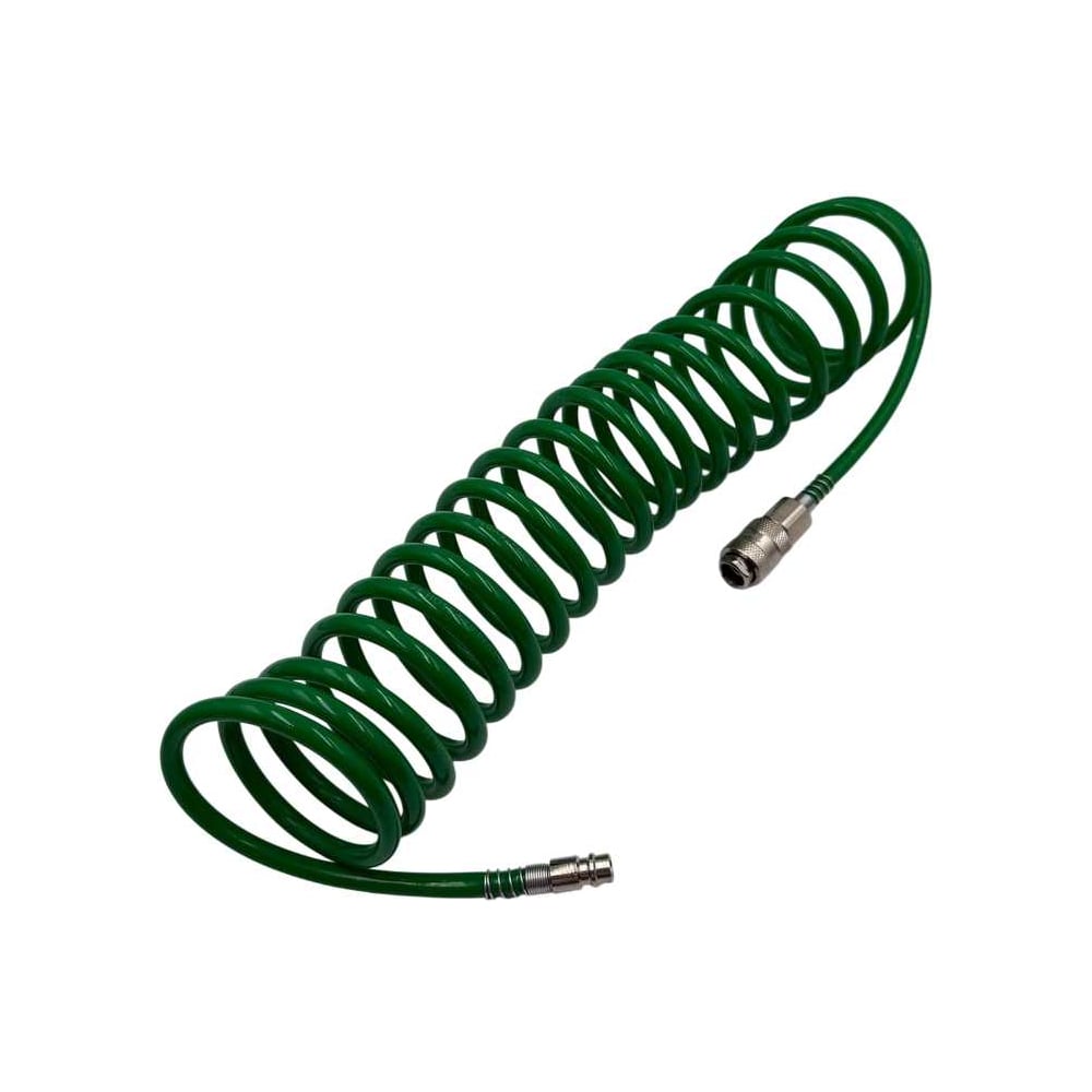 Изображение товара Спиральный зеленый шланг BlackWeld 5х8мм 10м с быстрым соединением