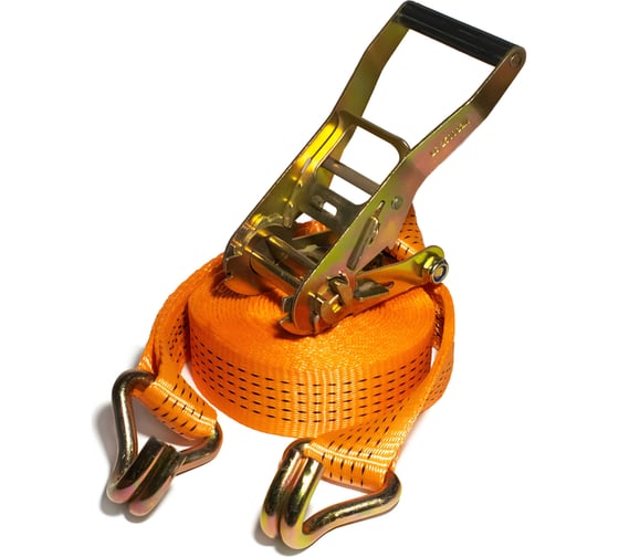 Изображение товара Стяжной ремень для крепления грузов с крюками ЖЕЛДОРУСЛУГИ 8 метров 5000 кг 35508-О