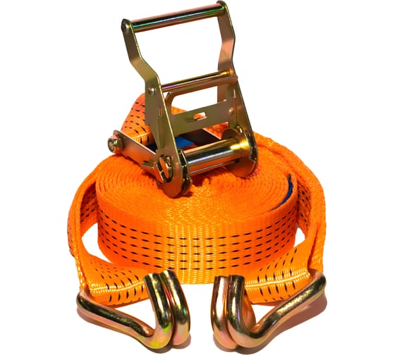 Изображение товара Стяжной ремень для крепления грузов с крюками ЖЕЛДОРУСЛУГИ 35мм 6 метров 3000 кг 33356-О