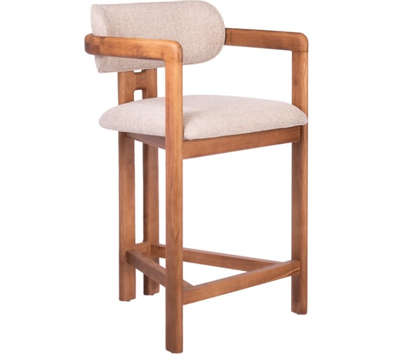 Изображение товара Стул полубарный BRADEX Rich рогожка латте с ножками цвета орех RF 0860