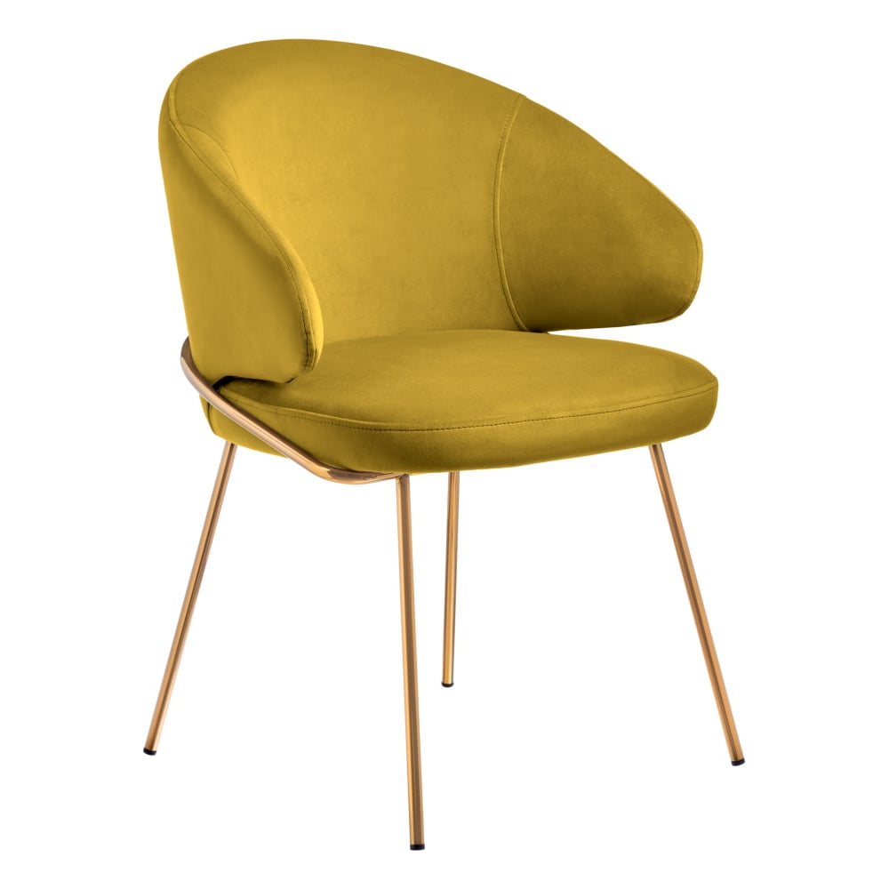 Изображение товара Стул-полукресло BRADEX Emil горчичный с золотыми ножками