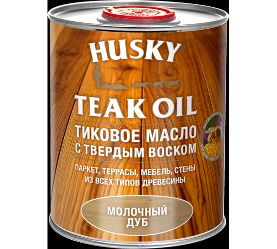 Изображение товара Тиковое масло с твердым воском HUSKY Молочный Дуб, 0.9л 34309