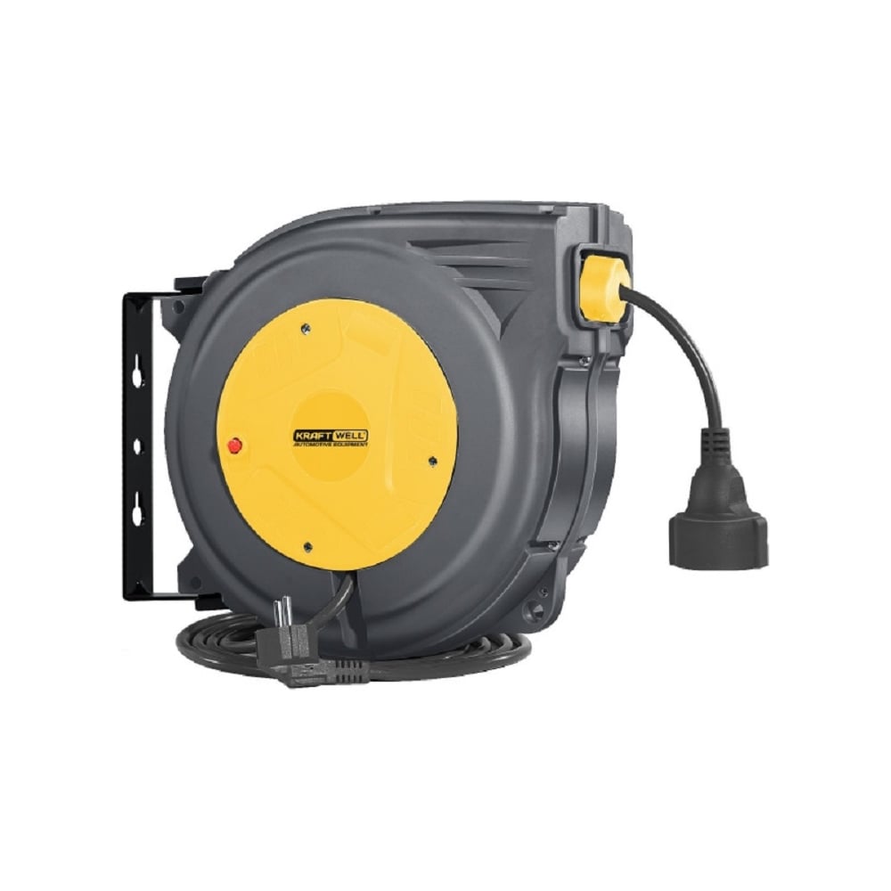 Изображение товара Катушка электрическая KraftWell 15 м KRW1731E1 с заземлением и автосборкой