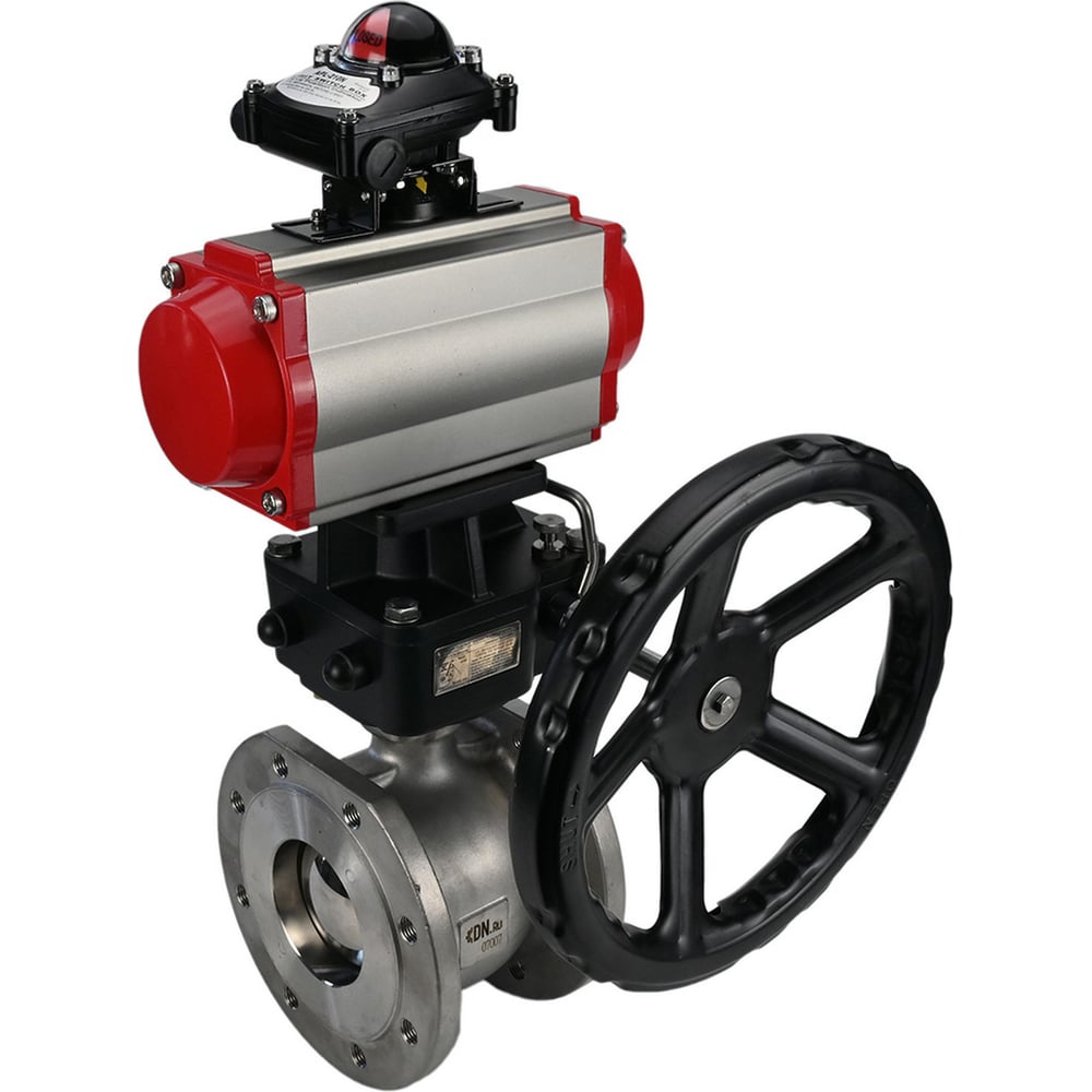 Изображение товара Шаровой кран DN20 Ру16 с пневмоприводом из нержавеющей стали профессиональный