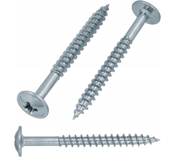 Изображение товара Саморезы КРЕП-КОМП с прессшайбой по дереву, Wood-Plate 3.8х35 мм, БЕЛЫЙ ЦИНК, HIMTEX (500 шт) 3835WPW