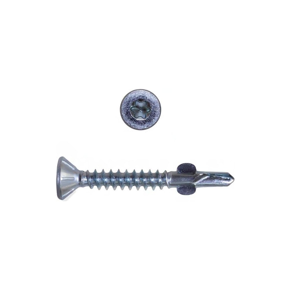 Изображение товара Саморезы конструкционные КРЕП-КОМП потай Torx 4.8х32 мм цинк 500 шт HIMTEX FLUG4832