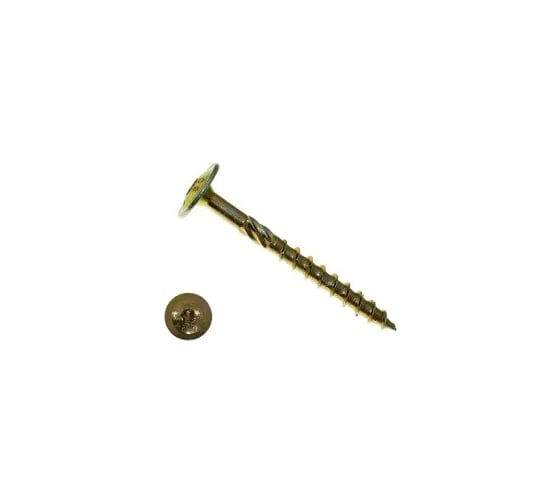Изображение товара Саморезы КРЕП-КОМП с прессшайбой Torx, по дереву, желтый цинк 6.0х 40 мм ПРОФИ HIMTEX (100 шт) 06040Wh