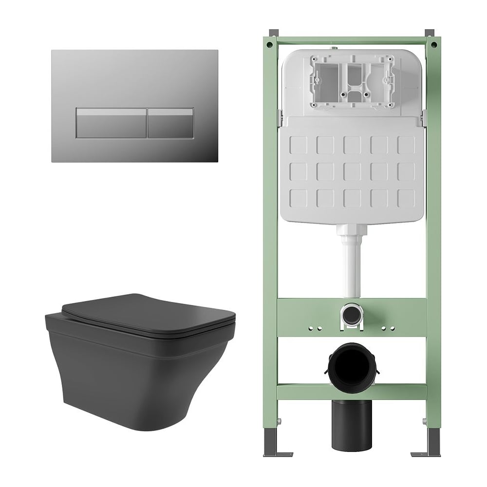 Изображение товара Комплект Alentori Инсталляция SITEMA с унитазом и панелью смыва