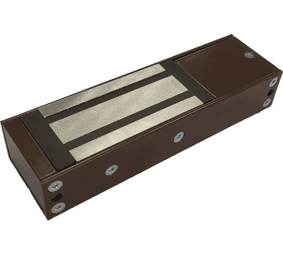 Изображение товара Замок электромагнитный Tantos TS-ML300-RU2 коричневый, с отсеком для установки контроллера, 300 кг, 12В/330мА пост.тока, встроенная цепь размагничивания, крепежный уголок 00-00245670