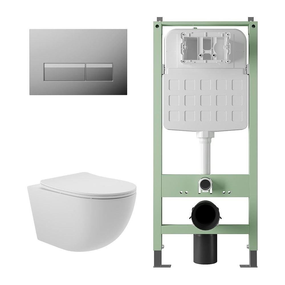 Изображение товара Комплект Alentori с унитазом и панелью SITEMA, хромированный