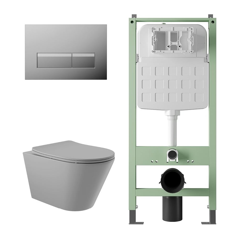 Изображение товара Комплект унитаз и панель смыва Alentori SITEMA для современной ванной