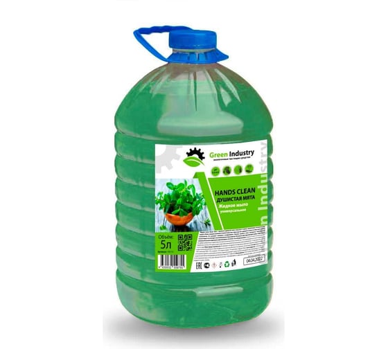 Изображение товара Жидкое мыло Green Industry Hands Clean душистая мята, 5 л 100152