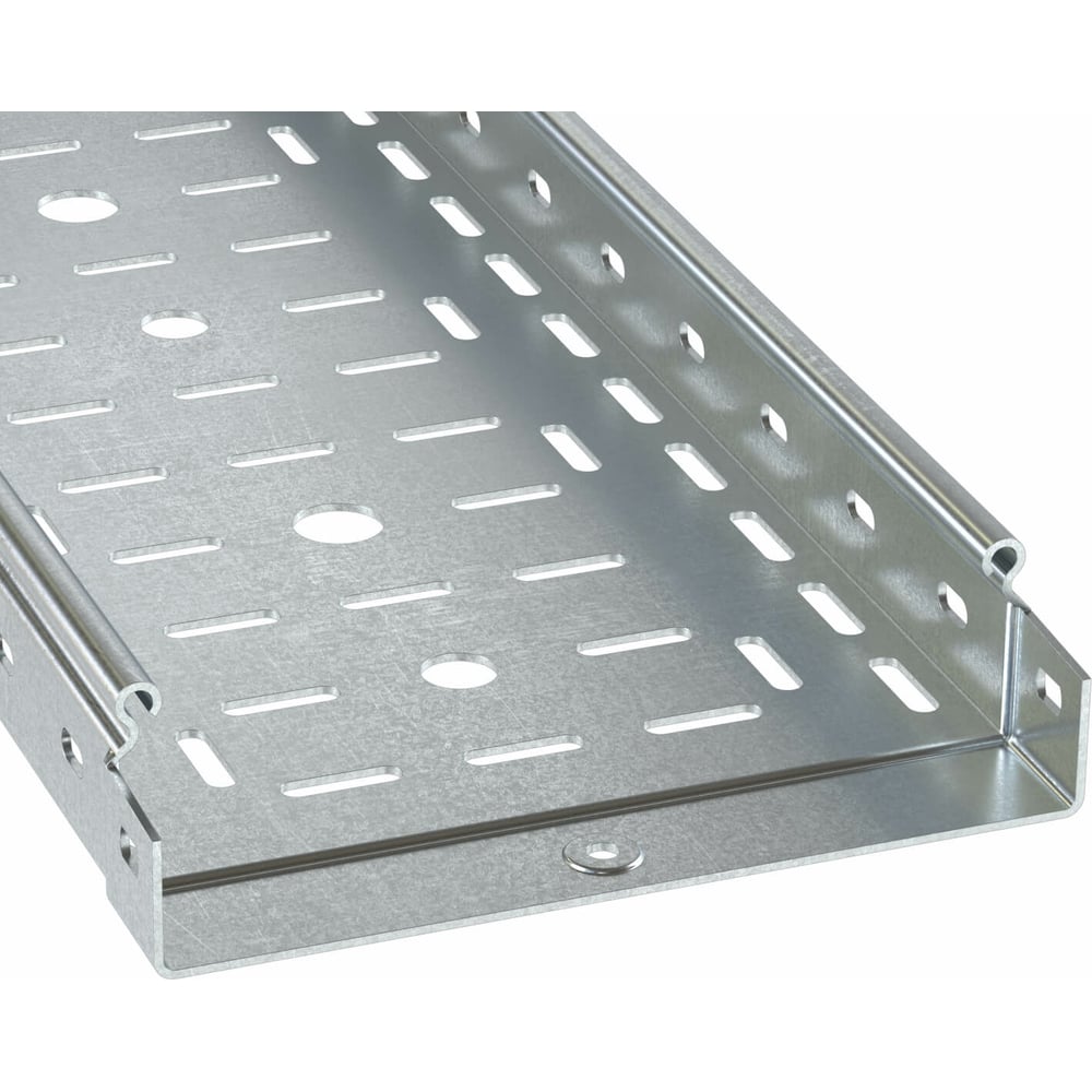 Изображение товара Перфорированный лоток DKC 100х50 L 3000, толщина 1,0 мм, цинк-ламельный 3526210ZL