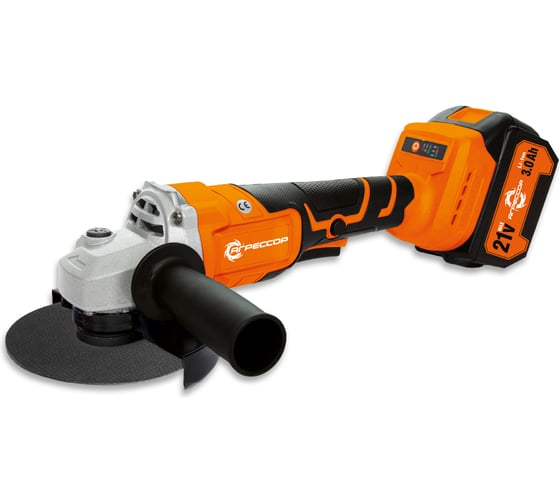 Изображение товара Аккумуляторная УШМ Агрессор 750W, 21V/3А, бесщеточный мотор, АКБ 2 шт., М14, под диск125мм., зарядное устройство 220В, пластиковый кейс BL-750W