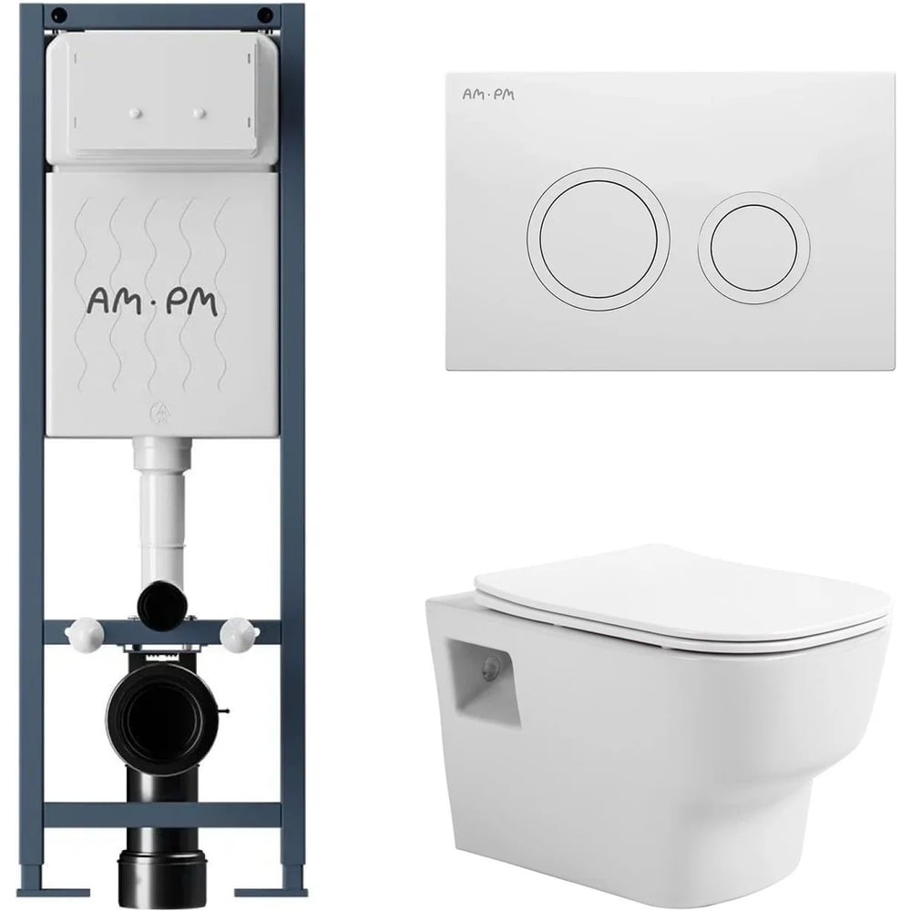 Изображение товара Комплект унитаз AM.PM I012711.0101 с сиденьем и каскадным сливом