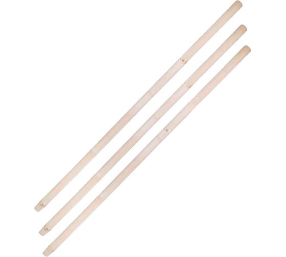 Изображение товара Черенок для грабель СПЕЦ березовый, 1 сорт, длина 1200-1250мм, D=30мм, 3 шт И-00767-3