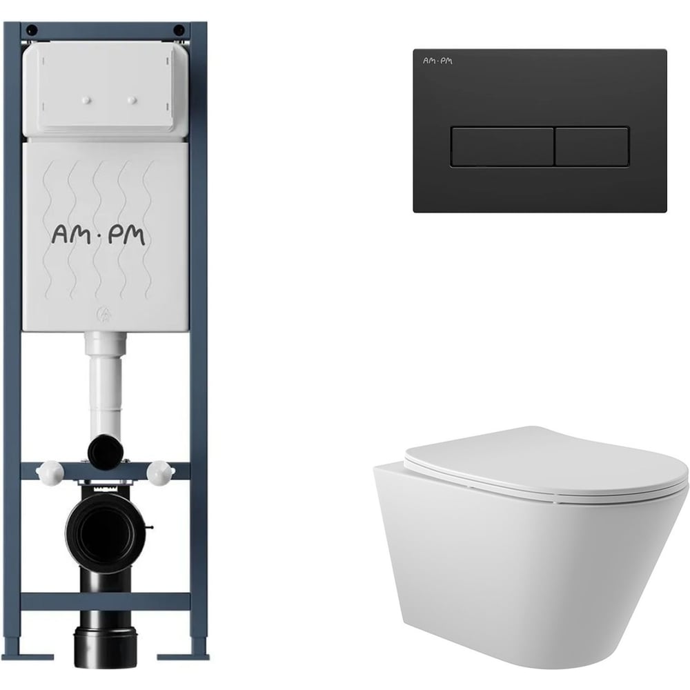 Изображение товара Комплект унитаза с инсталляцией AM.PM ErgoFit и сиденьем Soft-Close