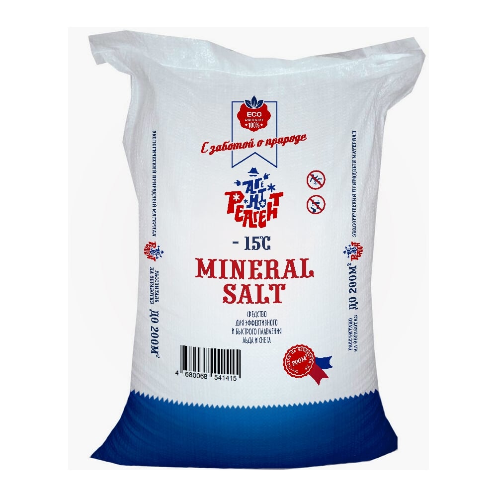Изображение товара Реагент антигололедный ALMIN MINERAL SALT соль, 10 кг ПХ-4638