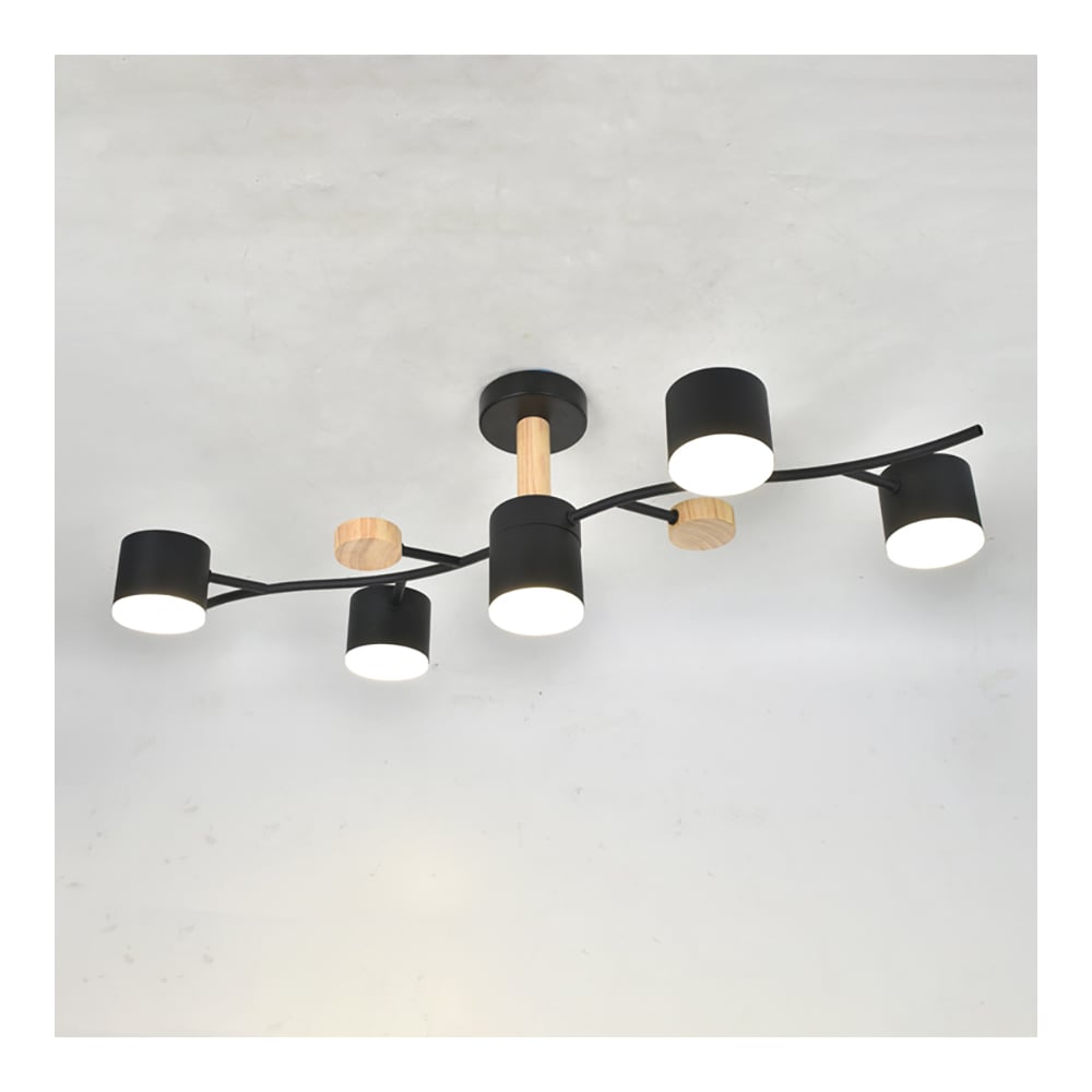 Изображение товара Люстра под лампу General Lighting Systems Венто GCHL-5GX53-M черная с деревом