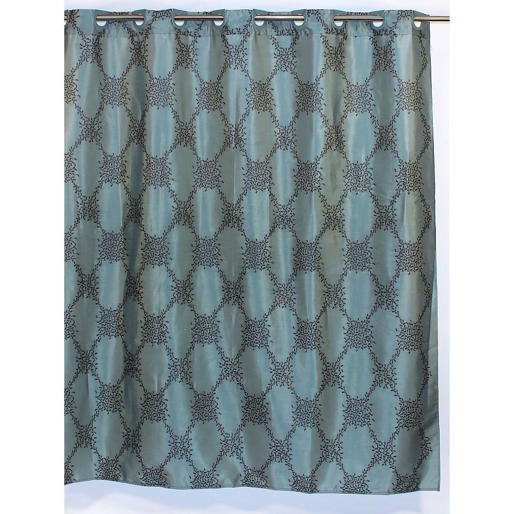 Изображение товара Штора для ванной комнаты Bath Plus 180х200 серо-зеленая с узором