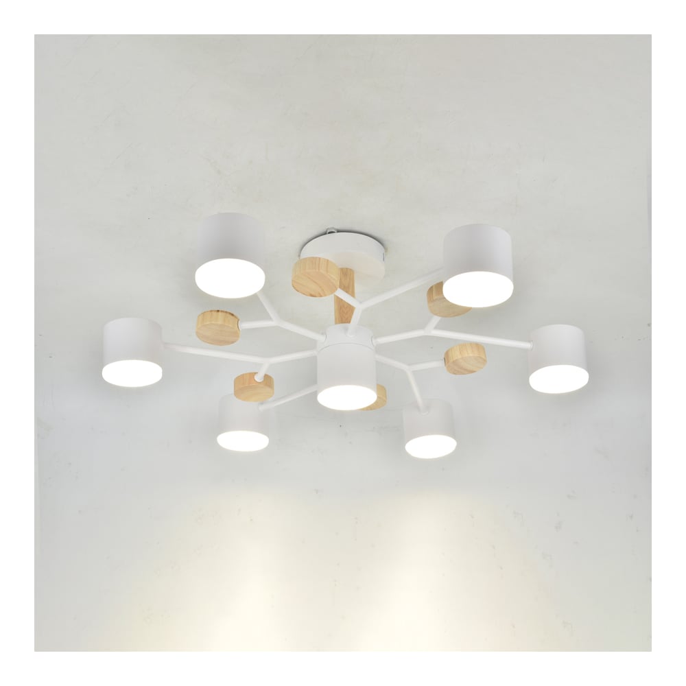 Изображение товара Люстра под лампу General Lighting Systems Альберо GCHL-7GX53-M белая деревянная стиль модерн