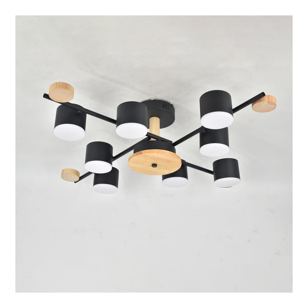 Изображение товара Люстра под лампу General Lighting Systems Венто GCHL-8GX53-M черная, дерево 662219