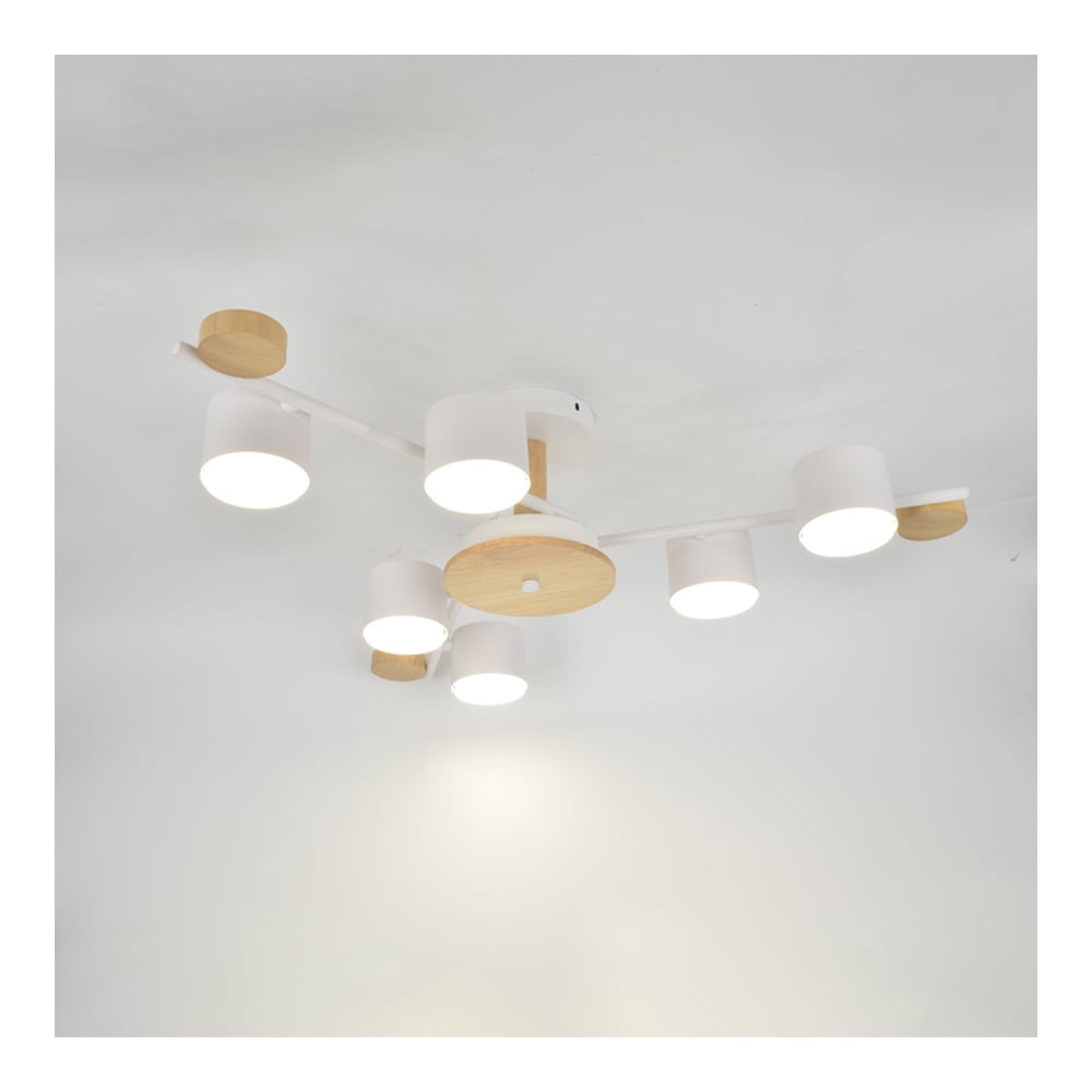 Изображение товара Люстра под лампу General Lighting Systems Венто GCHL-6GX53-M белая дерево современный стиль