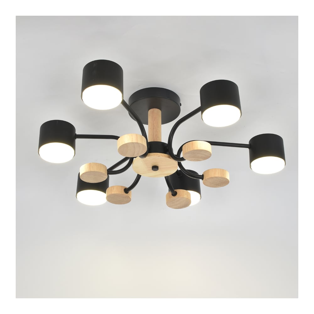 Изображение товара Люстра General Lighting Systems Альберо GCHL-6GX53-M черная из дерева