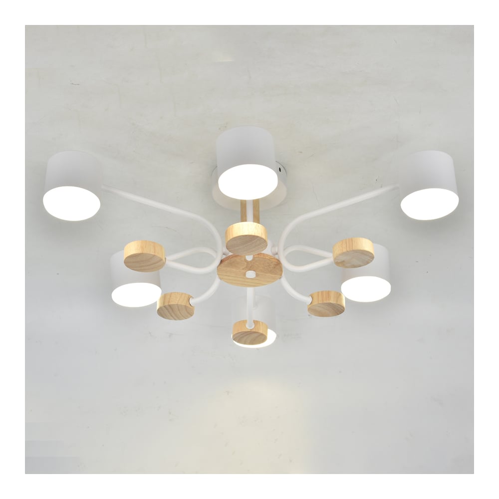 Изображение товара Люстра под лампу General Lighting Systems Альберо GCHL-6GX53-M белая дерево стиль модерн