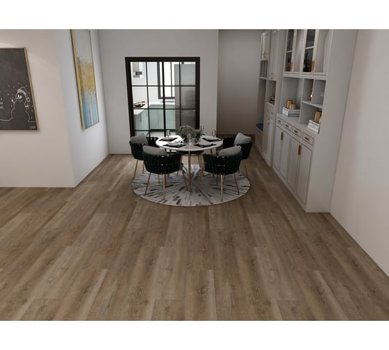 Изображение товара Виниловый пол с подложкой FLOORWOOD Genesis Дуб Лауфер 43 класс, толщина 5 мм, влагостойкий, с микрофаской, 2.442 кв. м 190504HL-07