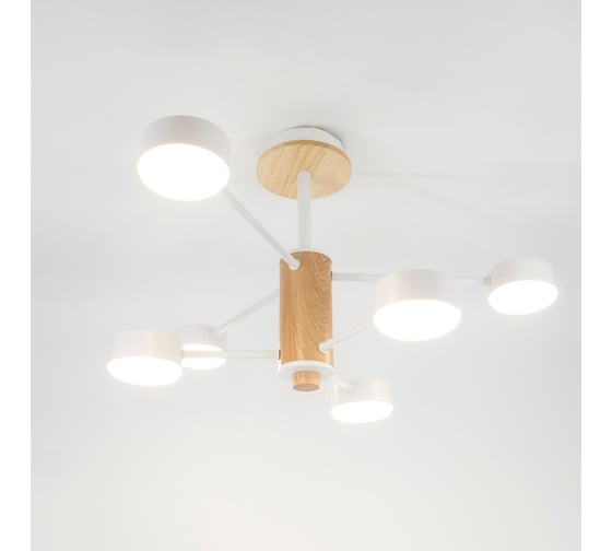 Изображение товара Люстра под лампу General Lighting Systems Элизиум GCHL-6GX53-M белая, дерево 662333