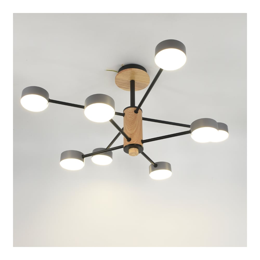 Изображение товара Люстра под лампу General Lighting Systems Элизиум GCHL-8GX53-M серый дерево